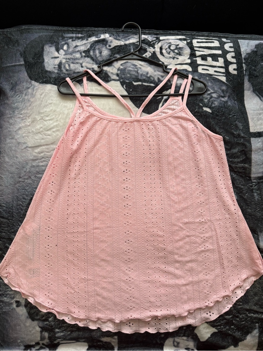 Light Pink Eyelet Strappy Women’s Tank Top